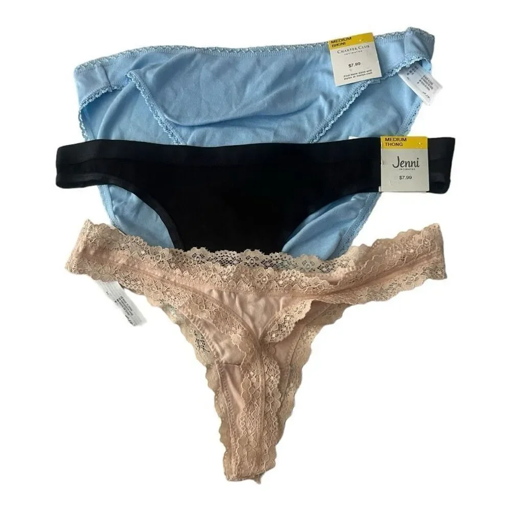 Jenni Thongs/Bikini 3 Pieces Sz M